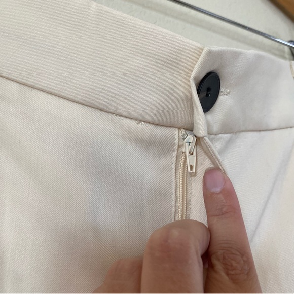 Zara Cream Tan Wide Leg High Waist Full Length Pants Size Large - Picture 5 of 14